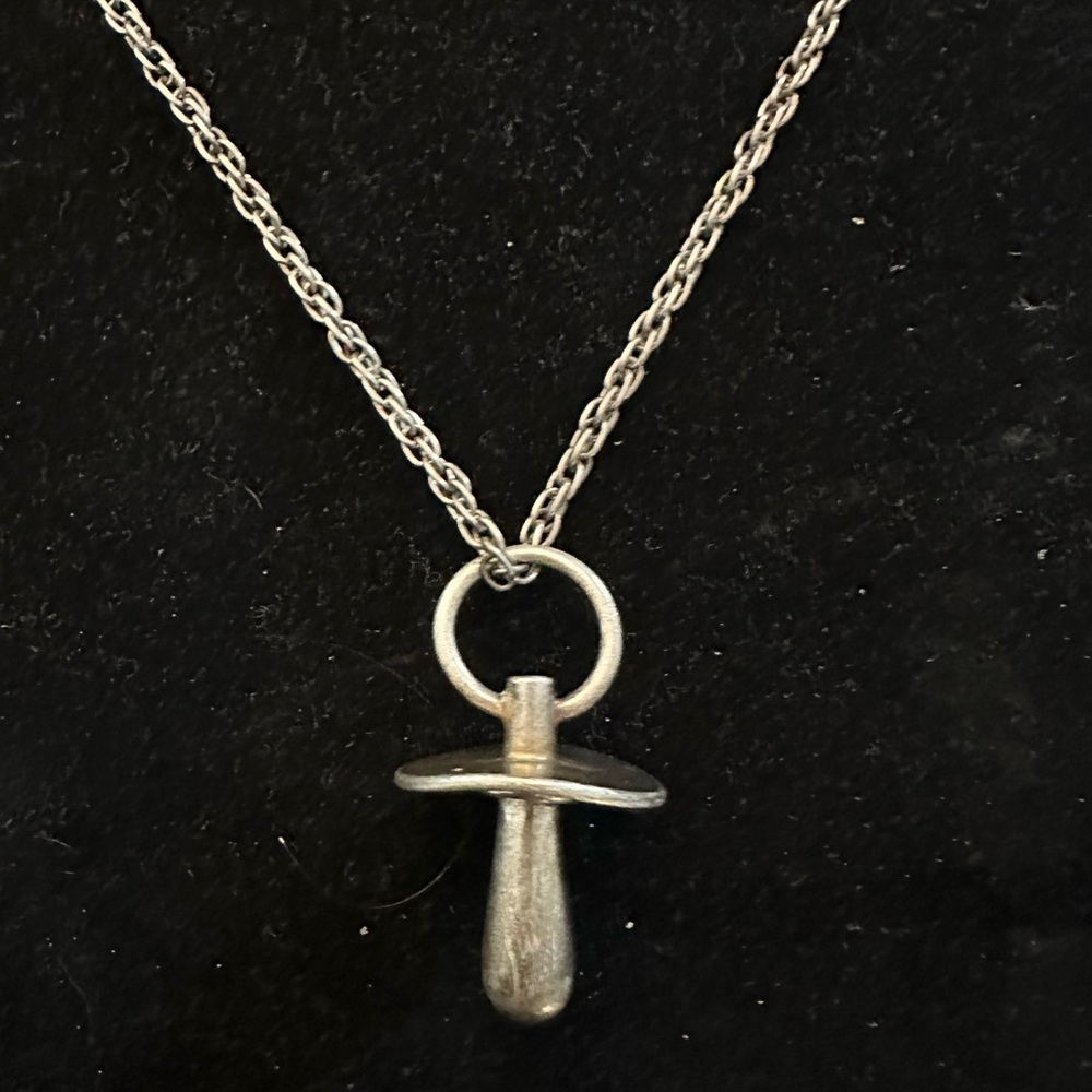 Vintage Silver Pacifier Necklace